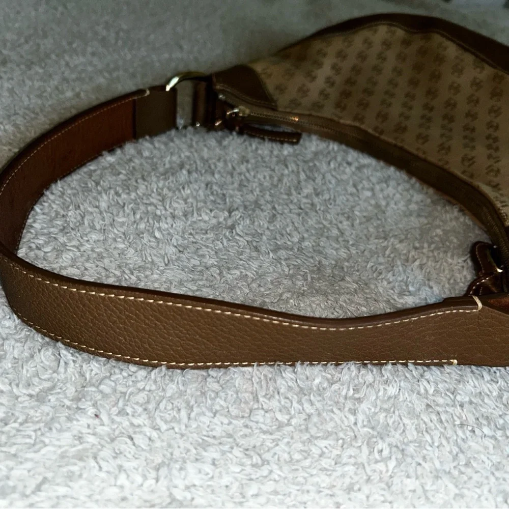 Dooney & Bourke Signature Tan and Brown Hobo Bag